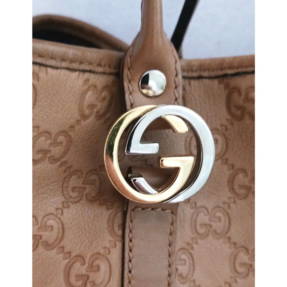 GUCCI GG Twins Guccissima Tan Brown Leather 232956 Tote Bag Made in Italy - Picture 2 of 16